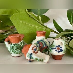 Talavera Set Of 4 Dollhouse Miniatures Ceramic Pitcher Jug Hand-Painted Glazed